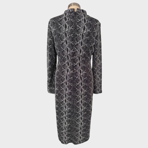 INC International Concepts 10 Mock Neck Dress Metallic Reptile Print Black - Picture 5 of 8